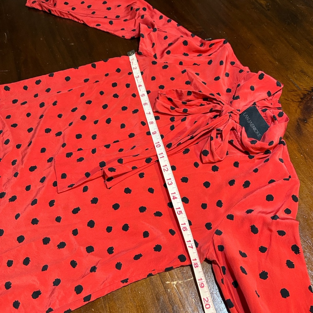 LAN JAENICKE RED POLKA DOT BLOUSE WITH BOW❤️ - Picture 8 of 11